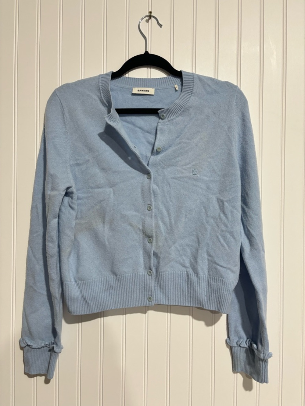 Sandro Light Blue Knit Cardigan - Picture 4 of 9
